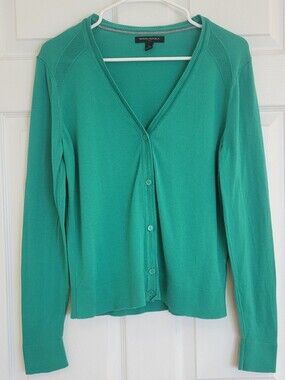 Banana Republic Green V-Neck Button Cardigan Sweater